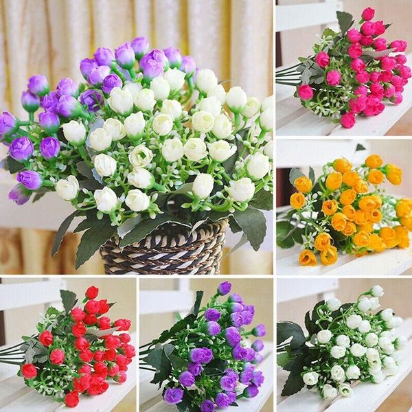 decorative flowers & wreaths 36 heads / 1 bunch artificial silk flower bush milan simulation bud small rose wedding party home decoration
decorative flowers & wreaths 36 heads / 1 bunch artificial silk flower bush milan simulation bud small rose wedding party home decoration