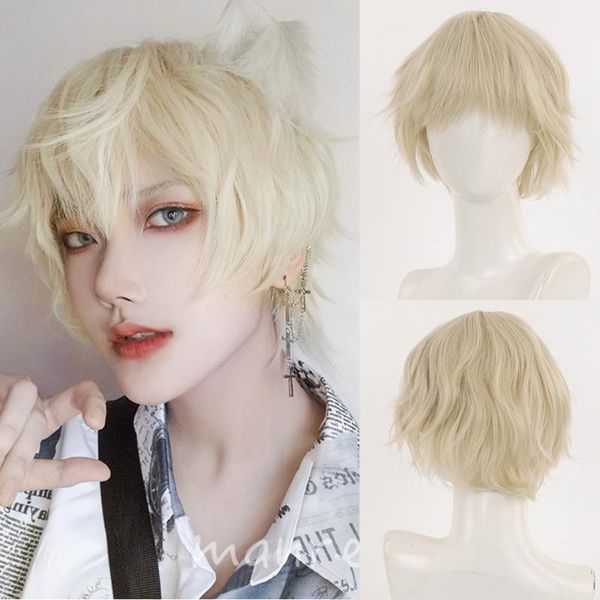 synthetic wigs houyan men's short curly wig natural golden white black cosplay high temperature resistant party
synthetic wigs houyan men's short curly wig natural golden white black cosplay high temperature resistant party