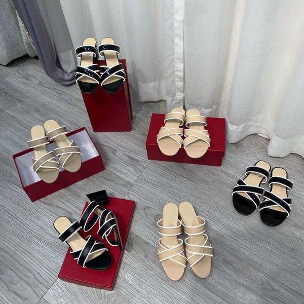 slippers leather crossed women simple sandals summer style, Black 
slippers leather crossed women simple sandals summer style, Black