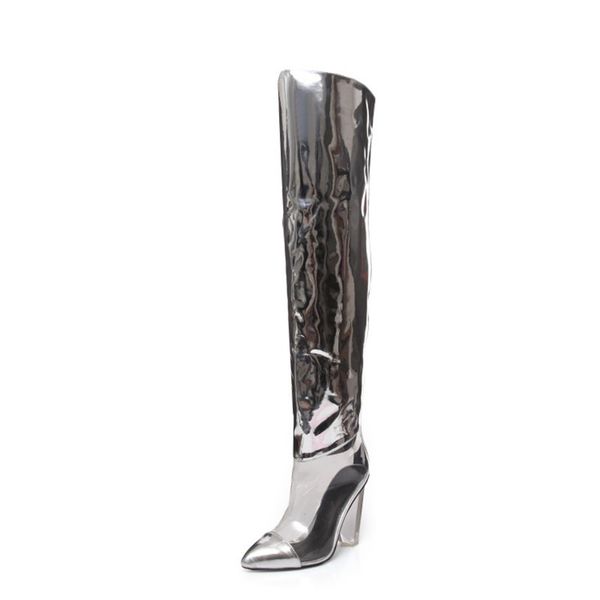 thigh high boots women pointed toe autumn boots fashion transparent wedges shoes high heels woman party prom shoes 210507, Black
thigh high boots women pointed toe autumn boots fashion transparent wedges shoes high heels woman party prom shoes 210507, Black