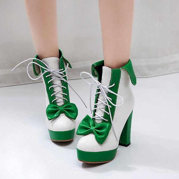 platform ankle boots lovely sweet bow women shoes shoelace lolita woman plus size 48, Black
platform ankle boots lovely sweet bow women shoes shoelace lolita woman plus size 48, Black