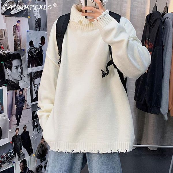 Men's Sweaters Korean Loose Hole Sweater Mens Autumn Winter Turtleneck Warm Fashion Retro Ripped Knit Pullover Men Streetwear, White;black
Men's Sweaters Korean Loose Hole Sweater Mens Autumn Winter Turtleneck Warm Fashion Retro Ripped Knit Pullover Men Streetwear, White;black