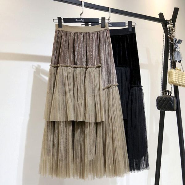 skirts women 2021 spring autumn irregular female elegant mesh lace velvet high waist skirt ladies pleated casual chic b993, Black
skirts women 2021 spring autumn irregular female elegant mesh lace velvet high waist skirt ladies pleated casual chic b993, Black