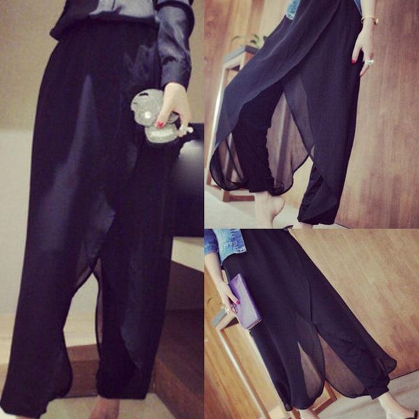 summer wide leg pants for women fashion loose haren high waist streetwear chiffon leisure women's & capris, Black;white
summer wide leg pants for women fashion loose haren high waist streetwear chiffon leisure women's & capris, Black;white