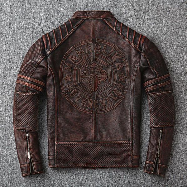 men's leather & faux genuine cowhide jackets, retro motorcycle fashion slim-fit embroidered jackets coat plus size, Black
men's leather & faux genuine cowhide jackets, retro motorcycle fashion slim-fit embroidered jackets coat plus size, Black