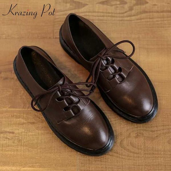 dress shoes krazing pot korean girl genuine leather round toe med heels women fashion casual lace up solid spring pumps l01, Black
dress shoes krazing pot korean girl genuine leather round toe med heels women fashion casual lace up solid spring pumps l01, Black