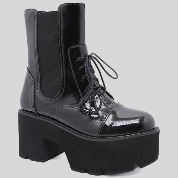 boots brand shoelaces platform square heels comfortable leisure shoes women motorcycles footwear female, Black
boots brand shoelaces platform square heels comfortable leisure shoes women motorcycles footwear female, Black