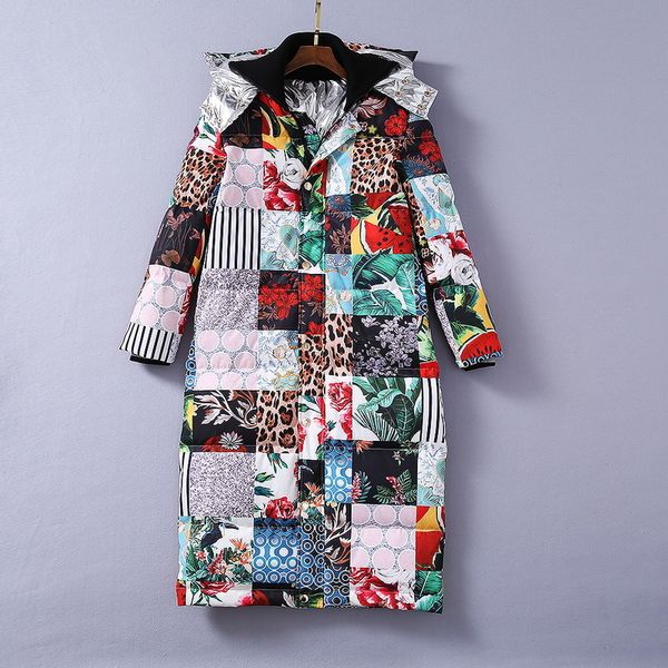 women's down & parkas fashion floral runways female impression with hood coat 90% white duck jacket c658, Black
women's down & parkas fashion floral runways female impression with hood coat 90% white duck jacket c658, Black
