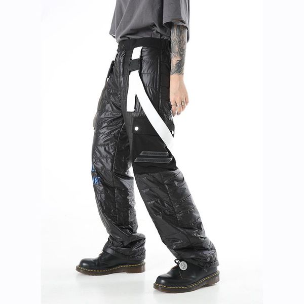 men's pants harajuku pockets windbreaker thick casual men and women straight baggy winter trousers hip hop oversize overalls, Black
men's pants harajuku pockets windbreaker thick casual men and women straight baggy winter trousers hip hop oversize overalls, Black