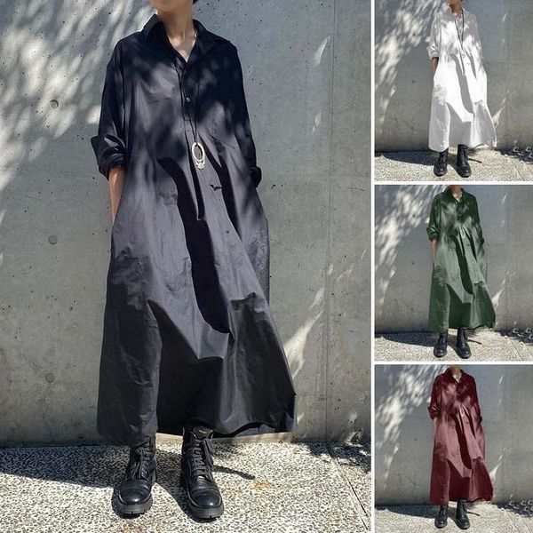 dresses elegant solid shirt dress women's spring sundress 2021 casual long sleeve button maxi vestido female laple robe plus size, Black;gray
dresses elegant solid shirt dress women's spring sundress 2021 casual long sleeve button maxi vestido female laple robe plus size, Black;gray