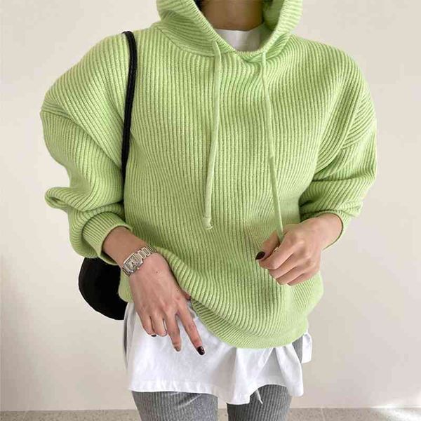 women's knits & tees candy color loose hang strip casual all-match long-sleeved hooded patch knitted sweater women 7aua, White
women's knits & tees candy color loose hang strip casual all-match long-sleeved hooded patch knitted sweater women 7aua, White