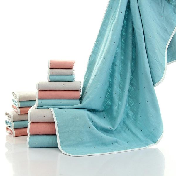 towel 70*140cm pure cotton gauze plain bath thicken soft super absorbent beach