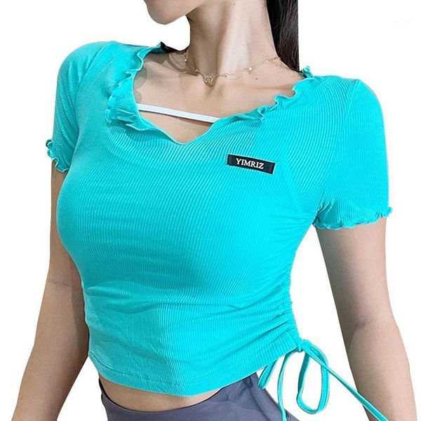 yoga outfit women gym drawstring sport shirts quick dry running t-shirt sleeve fitness breathable workout crop tight top
yoga outfit women gym drawstring sport shirts quick dry running t-shirt sleeve fitness breathable workout crop tight top