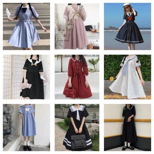 casual dresses harajuku sailor collar navy dress japanese lolita sweet bow-knot girl retro kawaii preppy style long sleeve women vestidos, Black;gray
casual dresses harajuku sailor collar navy dress japanese lolita sweet bow-knot girl retro kawaii preppy style long sleeve women vestidos, Black;gray