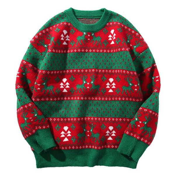 men's sweaters lacible harajuku vintage color block knit sweater pullover men women streetwear elk pattern christmas winter outwear top, White;black
men's sweaters lacible harajuku vintage color block knit sweater pullover men women streetwear elk pattern christmas winter outwear top, White;black