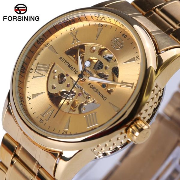 forsining 2021 luxury golden mechanical automatic wrist watch men stainless steel band skeleton dial mens time gift wristwatches, Slivery;brown
forsining 2021 luxury golden mechanical automatic wrist watch men stainless steel band skeleton dial mens time gift wristwatches, Slivery;brown