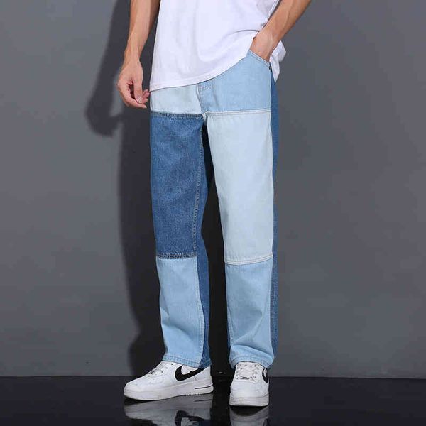 splicing jeans men's straight tube trend loose contrast hip hop cec wide leg casual, Blue
splicing jeans men's straight tube trend loose contrast hip hop cec wide leg casual, Blue
