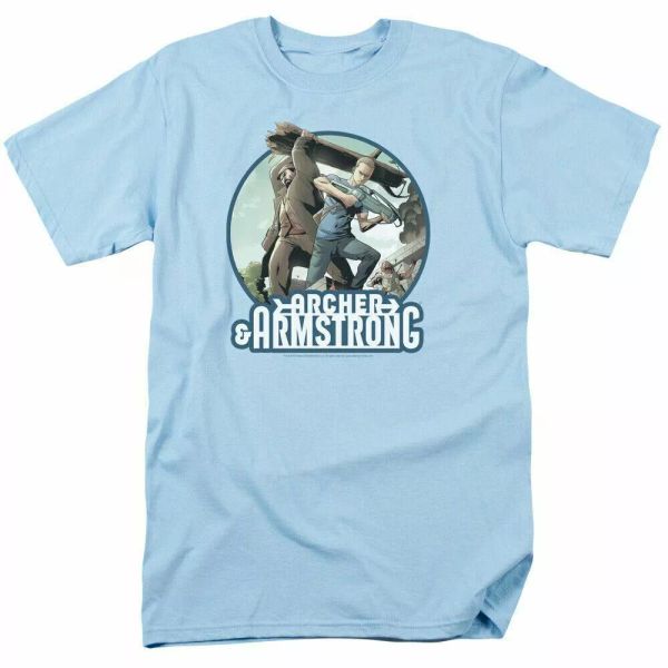 Archer & Armstrong Trunk and Crossbow T Shirt Mens Licensed Comic Tee Light Blue, White;black
Archer & Armstrong Trunk and Crossbow T Shirt Mens Licensed Comic Tee Light Blue, White;black