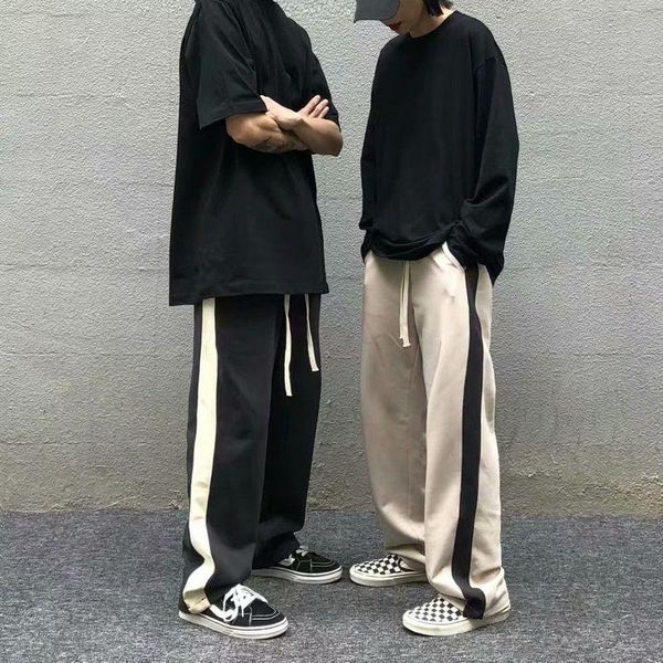 men's pants american high street trousers couple casual spring autumn solid vintage side striped straight loose sports trend, Black
men's pants american high street trousers couple casual spring autumn solid vintage side striped straight loose sports trend, Black