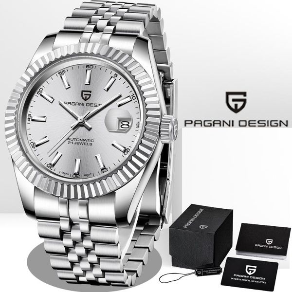 wristwatches pagani design automatic mechanical men's watch sapphire glass lens stainless steel waterproof men, Slivery;brown
wristwatches pagani design automatic mechanical men's watch sapphire glass lens stainless steel waterproof men, Slivery;brown