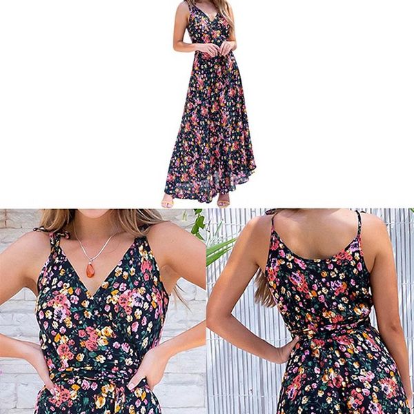 print women dress sleeveless high waist summer v-neck beach wear holiday casual dresses, Black;gray
print women dress sleeveless high waist summer v-neck beach wear holiday casual dresses, Black;gray
