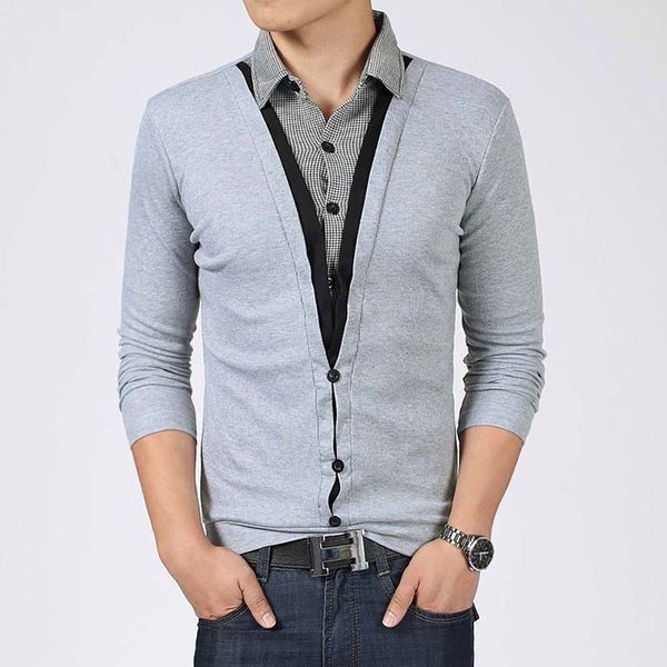 t shirts spring autumn men's collar fake 2 piece t-shirt casual slim pullover tshirt mens tees long sleeve underwear t shirt, White;black
t shirts spring autumn men's collar fake 2 piece t-shirt casual slim pullover tshirt mens tees long sleeve underwear t shirt, White;black