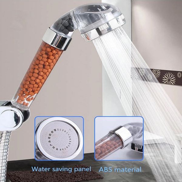 2021 bath shower head adjustable 3 mode high pressure stone stream handheld shower head with negative ion activated ceramic ball, Silver
2021 bath shower head adjustable 3 mode high pressure stone stream handheld shower head with negative ion activated ceramic ball, Silver