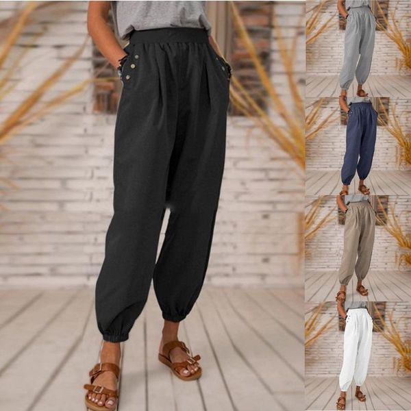 women's pants & capris lugentolo for women summer high waist bloomers solid color plus size elastic casual trousers, Black;white
women's pants & capris lugentolo for women summer high waist bloomers solid color plus size elastic casual trousers, Black;white