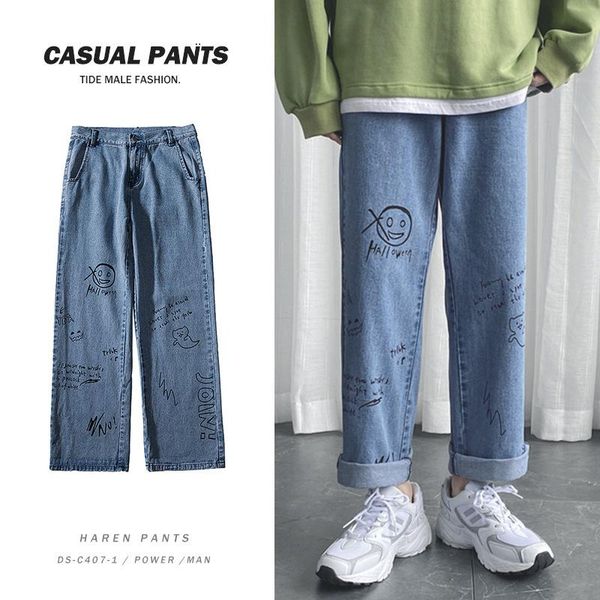 prowow korean fashoins jeans pants men 2021 vintage straight trousers hip hop streetwear harem harajuku baggy men's, Blue
prowow korean fashoins jeans pants men 2021 vintage straight trousers hip hop streetwear harem harajuku baggy men's, Blue