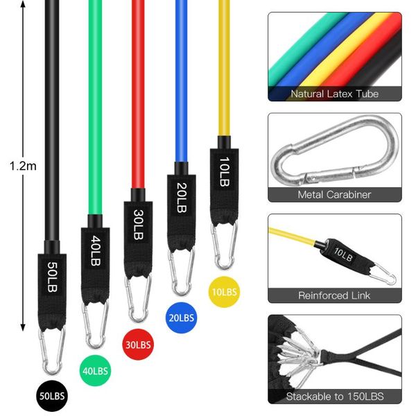 lixada 11pcs workout resistance bands set with 5 exercise tube loop cushioned handles jump rope for home gym travel
lixada 11pcs workout resistance bands set with 5 exercise tube loop cushioned handles jump rope for home gym travel