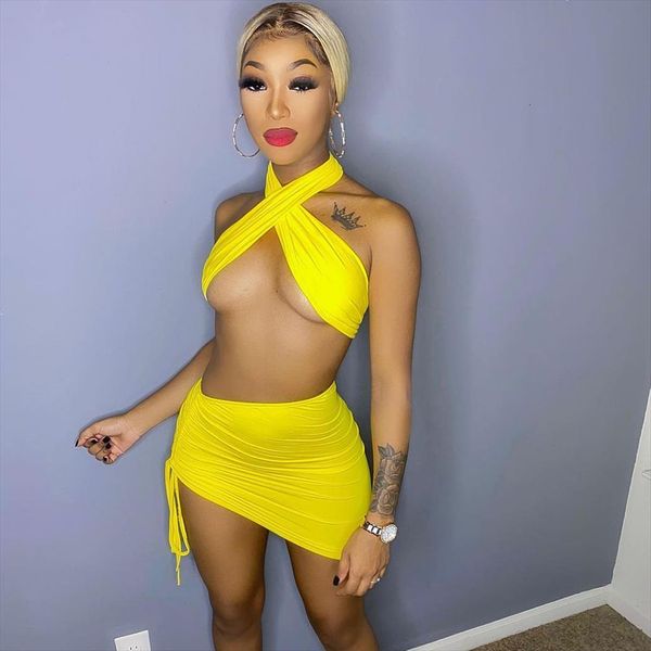 halter backless women tracksuits crop and mini skirts suits matching sets for two piece set summer beach wear, Gray
halter backless women tracksuits crop and mini skirts suits matching sets for two piece set summer beach wear, Gray