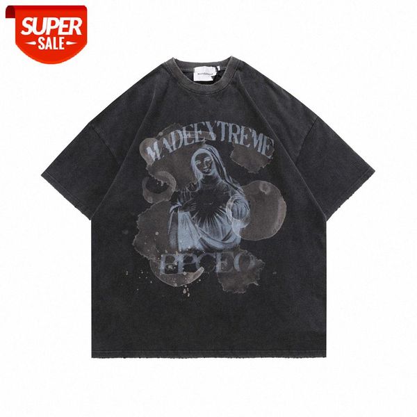 american washed and old virgin printed short-sleeved t-shirt men's bf dark wind summer flow loose round neck half sleeve #yu04, White;black
american washed and old virgin printed short-sleeved t-shirt men's bf dark wind summer flow loose round neck half sleeve #yu04, White;black