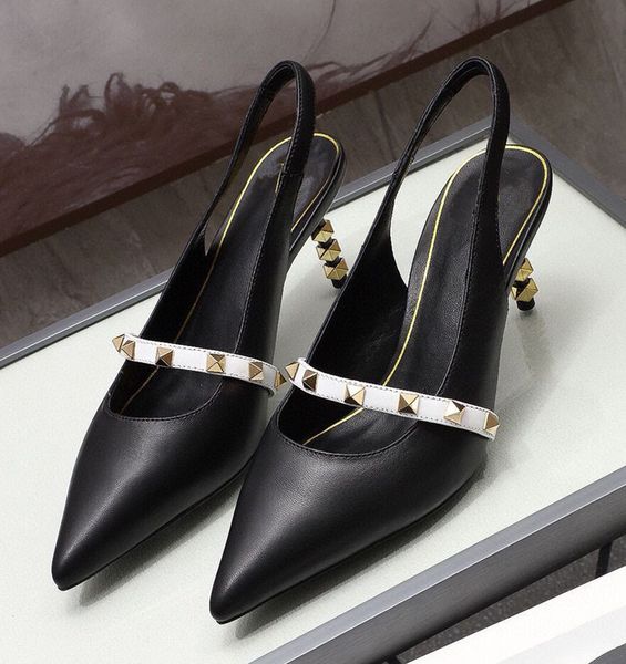 pointed toe slingback high heel stiletto heel fashion sheepskin womens shoes rivet heel solid color commute sandals 2021 spring new mmm, Black
pointed toe slingback high heel stiletto heel fashion sheepskin womens shoes rivet heel solid color commute sandals 2021 spring new mmm, Black