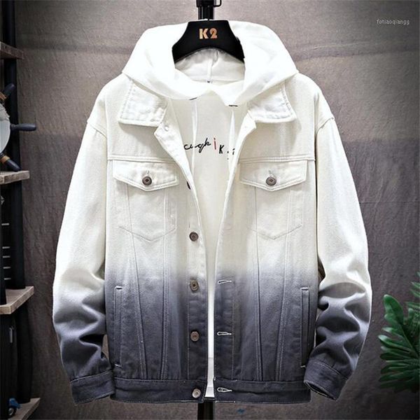 spring mens denim jacket trendy fashion slim bomber gradient color male retro cowboy jeans jackets clothing, Black;brown
spring mens denim jacket trendy fashion slim bomber gradient color male retro cowboy jeans jackets clothing, Black;brown