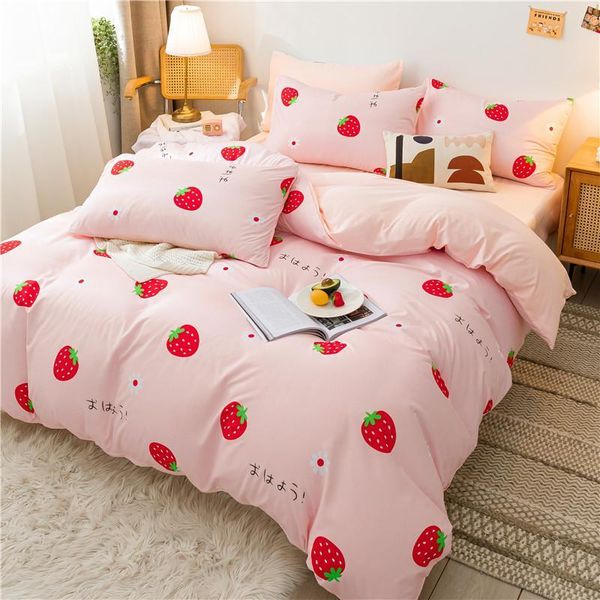 bedding sets small strawberry cotton printed pillowcase quilt cover bed sheet size king four-piece set
bedding sets small strawberry cotton printed pillowcase quilt cover bed sheet size king four-piece set