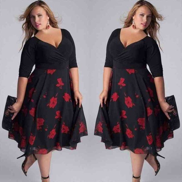 plus size fashion mid-calf floral women dress casual summer sundress evening party vestidos de fiesta, Black;gray
plus size fashion mid-calf floral women dress casual summer sundress evening party vestidos de fiesta, Black;gray