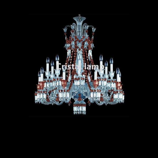 chandeliers baccarat zenith red bells and clear crystal 18 light chandelier long 
chandeliers baccarat zenith red bells and clear crystal 18 light chandelier long