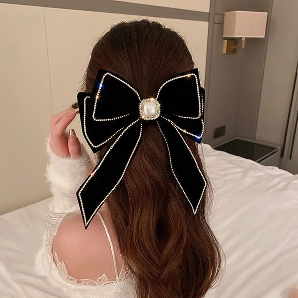 new temperament korean female rhinestones velvet large bow spring clip fashion sweet girl women's barrettes hair accessories, Slivery;white
new temperament korean female rhinestones velvet large bow spring clip fashion sweet girl women's barrettes hair accessories, Slivery;white