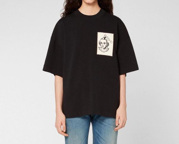 women's t-shirt 100% cotton 2021 summer small frame portrait embroidery loose round neck all-match blouse for men and women, White
women's t-shirt 100% cotton 2021 summer small frame portrait embroidery loose round neck all-match blouse for men and women, White
