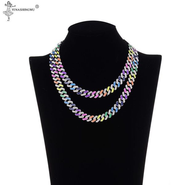 chains iced out cuban necklace chain for women crystal neon colorful bracelet enamel choker rainbow cz jewelry, Silver
chains iced out cuban necklace chain for women crystal neon colorful bracelet enamel choker rainbow cz jewelry, Silver