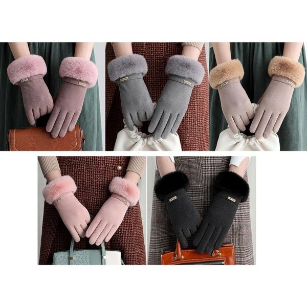 five fingers gloves women winter warm full finger furry cuff plush lined touch screen mittens, Blue;gray
five fingers gloves women winter warm full finger furry cuff plush lined touch screen mittens, Blue;gray