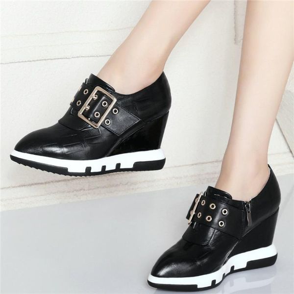 chic shoes women genuine leather wedges high heel evening party pumps female low pointed toe oxfords casual dress, Black
chic shoes women genuine leather wedges high heel evening party pumps female low pointed toe oxfords casual dress, Black