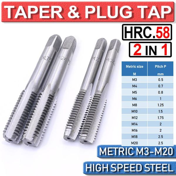 hand tools 2 in 1 hss metric taper drill bits plug tap set m3-m20 right thread cutter taps twist bit for metal wood plastic tool
hand tools 2 in 1 hss metric taper drill bits plug tap set m3-m20 right thread cutter taps twist bit for metal wood plastic tool