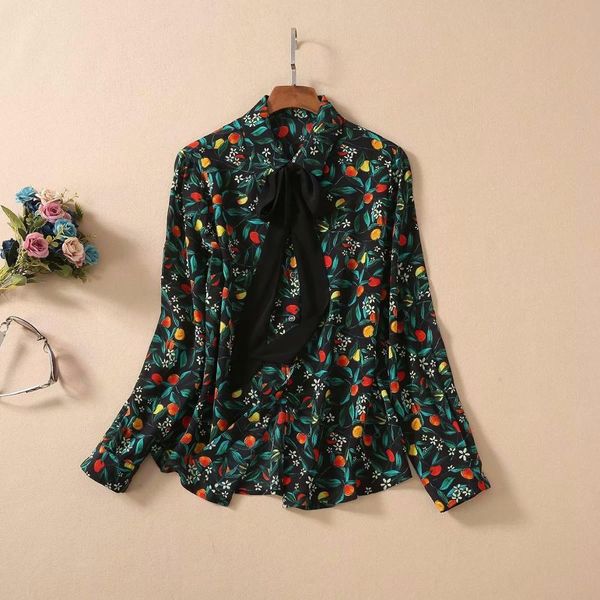 capris 100%silk blouse 2021 spring summer fashion women turn-down collar sweet fruit prints long sleeve elegant shirts, Black;gray
capris 100%silk blouse 2021 spring summer fashion women turn-down collar sweet fruit prints long sleeve elegant shirts, Black;gray