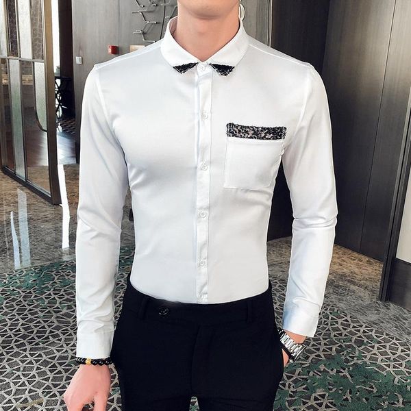 sequin dress shirts men long sleeve black white shirt night club party prom tuxedo male clothing camisa social masculina 2021 men's cas, White;black
sequin dress shirts men long sleeve black white shirt night club party prom tuxedo male clothing camisa social masculina 2021 men's cas, White;black