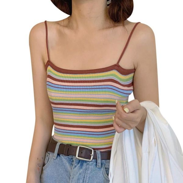 women's tanks & camis summer women knitting striped tank girls sleeveless tee shirts with spaghetti straps, White
women's tanks & camis summer women knitting striped tank girls sleeveless tee shirts with spaghetti straps, White