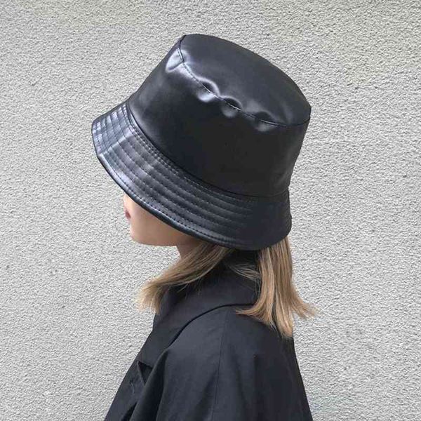 2020 new fashion women winter faux leather solid colored sun protection bucket black blue hat fisherman cap for women men gift g220311, Blue;gray
2020 new fashion women winter faux leather solid colored sun protection bucket black blue hat fisherman cap for women men gift g220311, Blue;gray