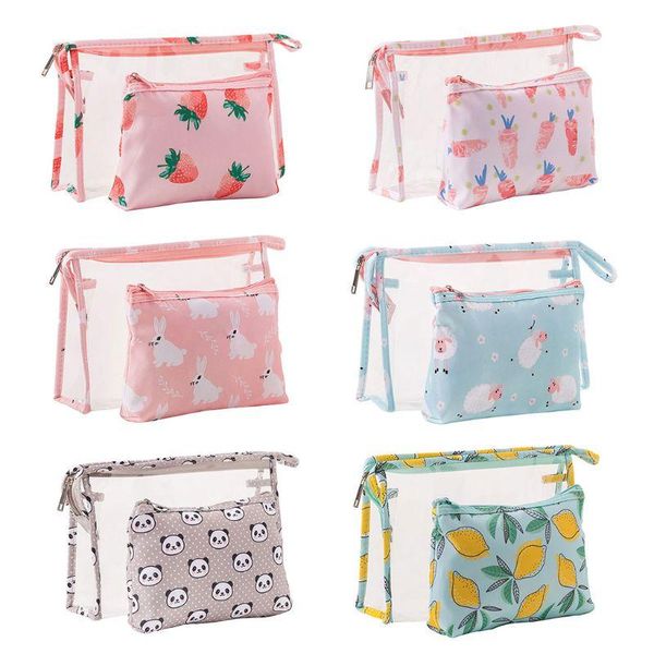 fashion 2pcs women pvc transparent cosmetic makeup bag toiletry zipper pouch travel organizer bags for make up & cases
fashion 2pcs women pvc transparent cosmetic makeup bag toiletry zipper pouch travel organizer bags for make up & cases