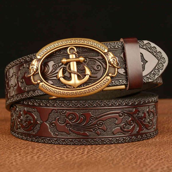 belts real cow leather automatic buckle men's personalized boat anchor leisure fashion tang grass trouser men, Black;brown
belts real cow leather automatic buckle men's personalized boat anchor leisure fashion tang grass trouser men, Black;brown