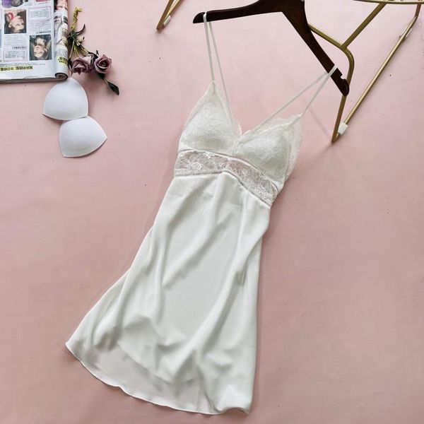 women's sleepwear lace women night dress satin lingerie sleepdress spaghetti strap nightgown patchwork home dressing gown, Black;red
women's sleepwear lace women night dress satin lingerie sleepdress spaghetti strap nightgown patchwork home dressing gown, Black;red